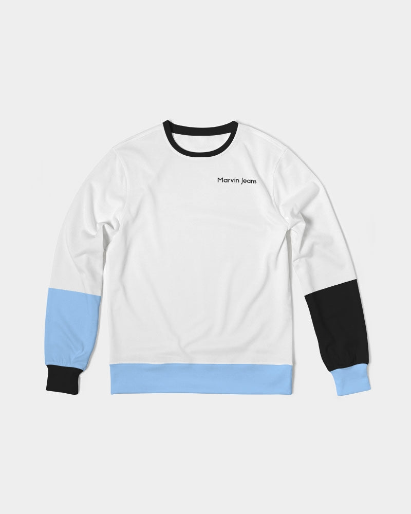 Baby blue by Marvin Jeans Men's Classic French Terry Crewneck Pullover