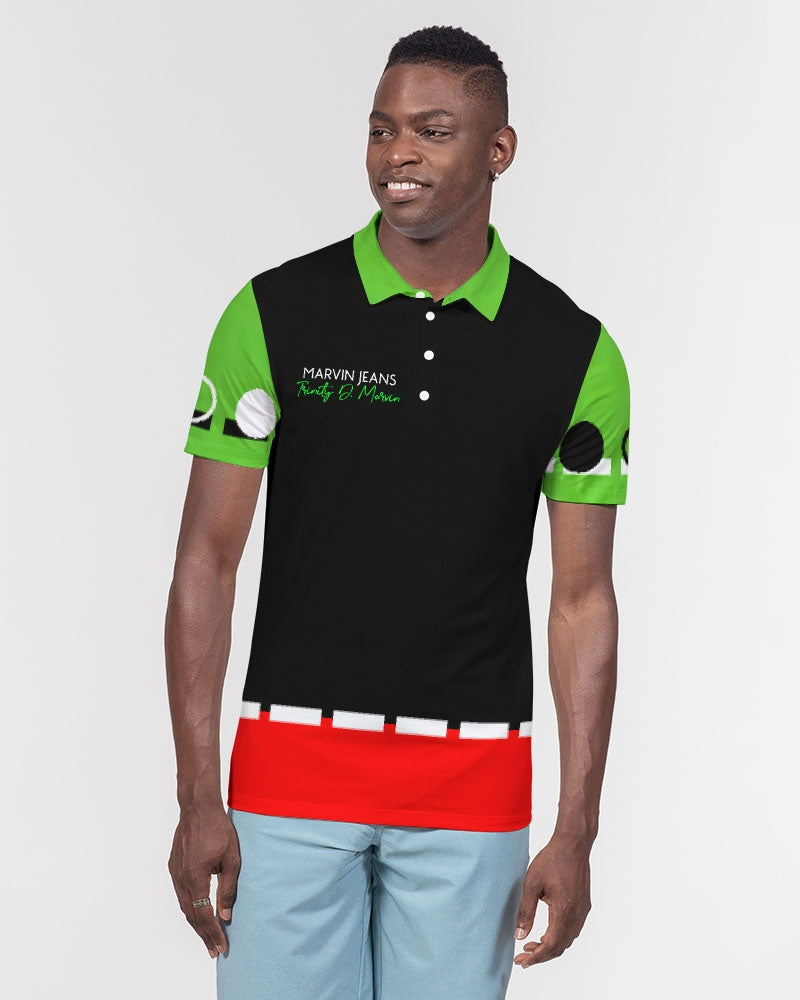 Black Holiday 101 by Marvin Jeans and Trinity D Marvin Men's Slim Fit Short Sleeve Polo