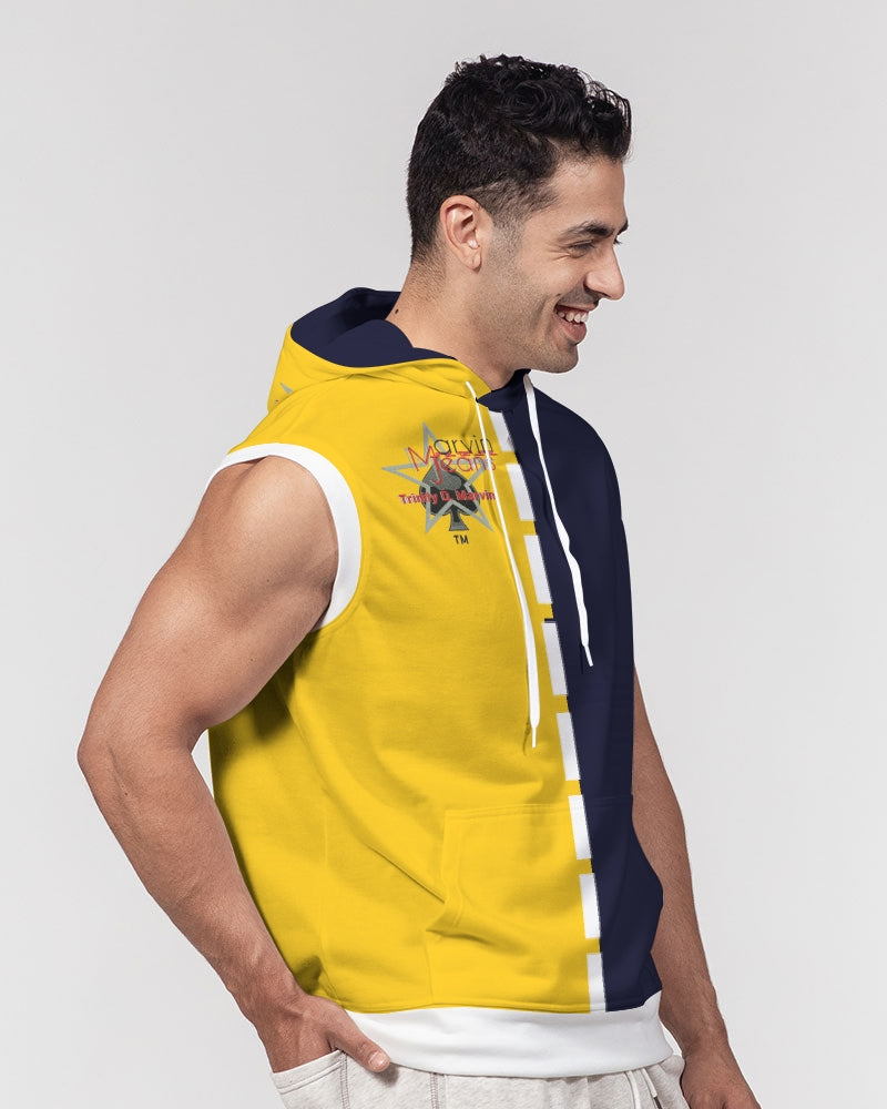 Yellow blue Men's Premium Heavyweight Sleeveless Hoodie