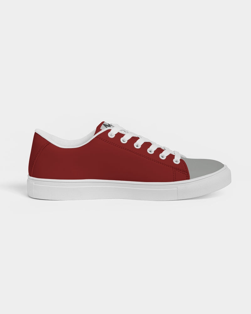 Maroon grey tip Men's Faux-Leather Sneaker