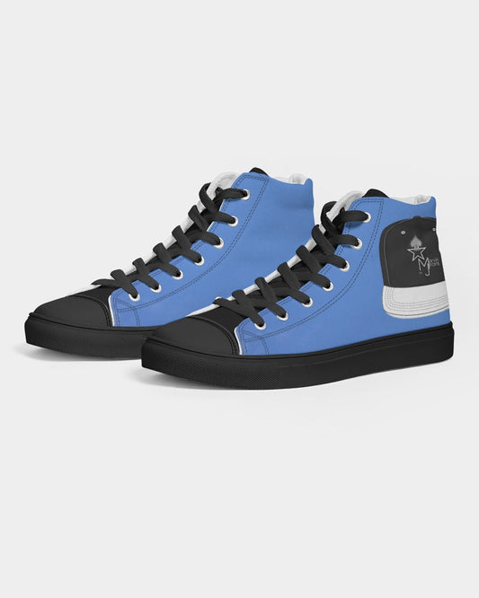 Kingly Blue  Men's Hightop Canvas Shoe - Black