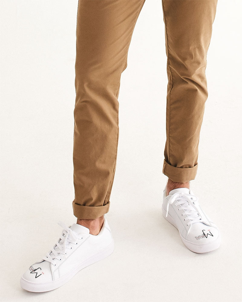 All white 101 Men's Faux-Leather Sneaker