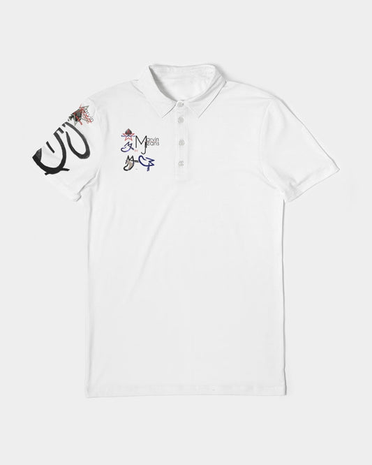 Logo's 1.0 Men's All-Over Print Slim Fit Short Sleeve Polo