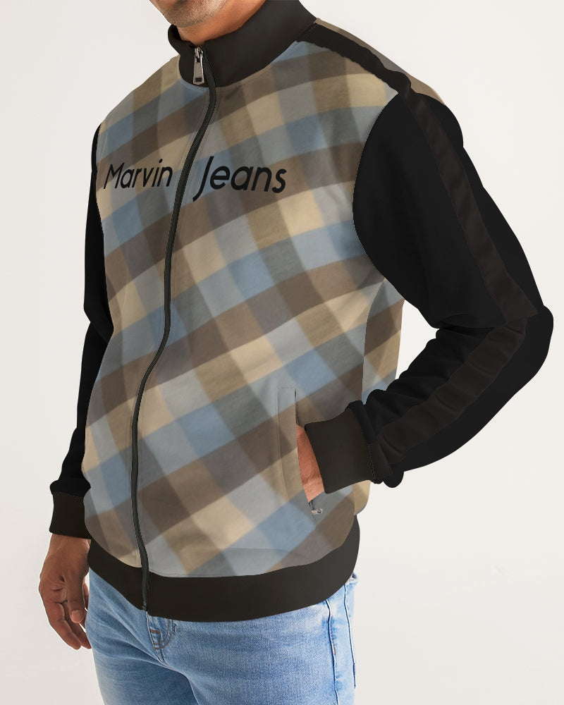 @plaids MJ black  Men's All-Over Print Stripe Sleeve Track Jacket