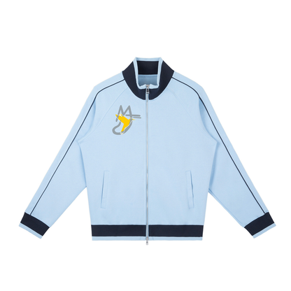 Color Block Raglan Sleeve Zip Track Jacket