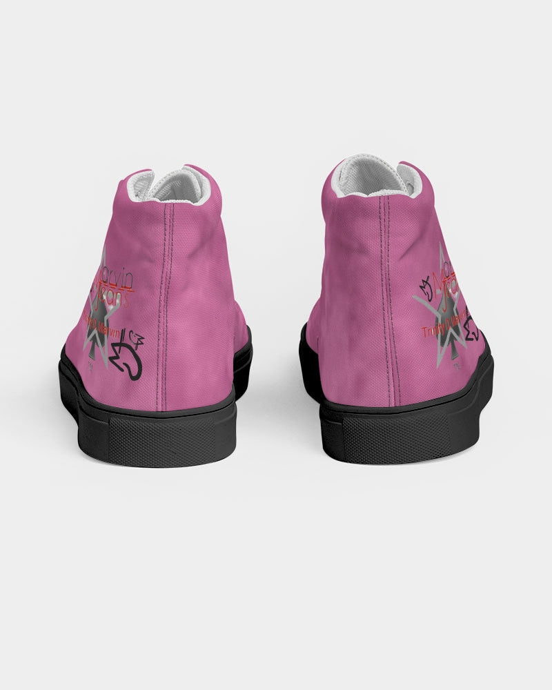 What the pink  Men's Hightop Canvas Shoe - Black