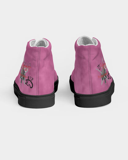 What the pink  Men's Hightop Canvas Shoe - Black