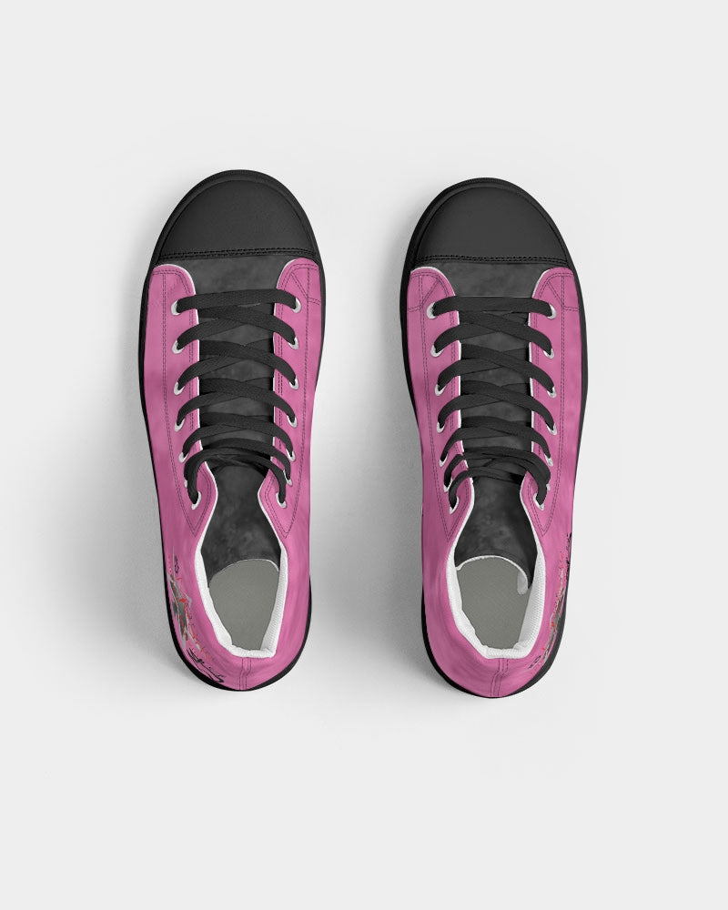 What the pink  Men's Hightop Canvas Shoe - Black