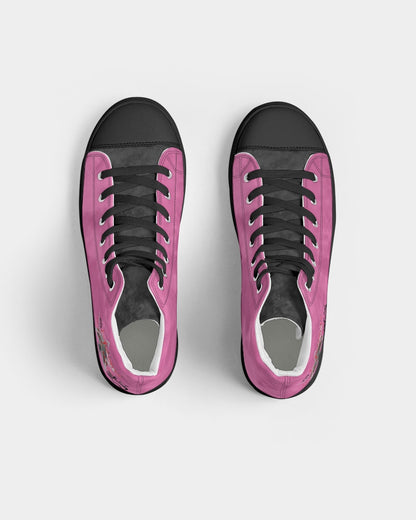 What the pink  Men's Hightop Canvas Shoe - Black