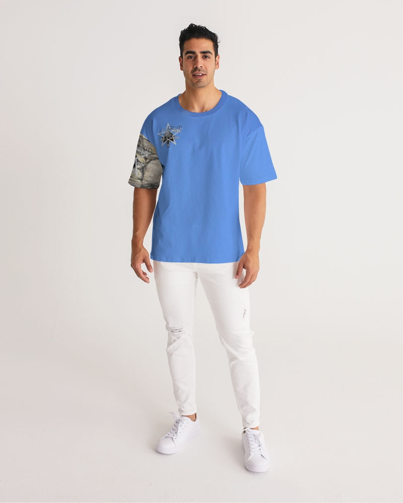 Kingly Blue  Men's All-Over Print Premium Heavyweight Tee