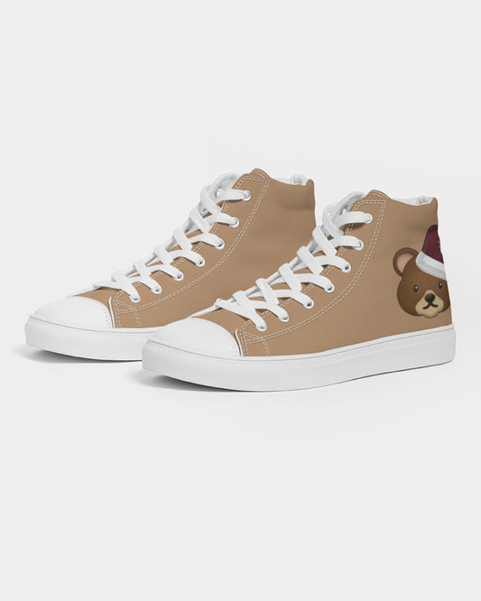 Bear cap white tip Men's Hightop Canvas Shoe