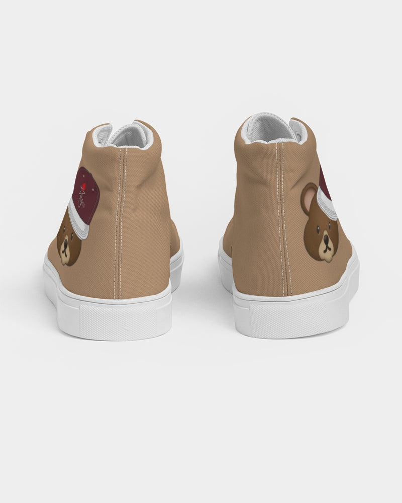Bear cap white tip Men's Hightop Canvas Shoe