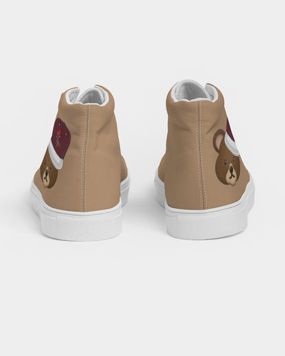 Bear cap white tip Men's Hightop Canvas Shoe