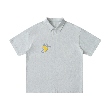 Loose Cotton Short-Sleeve Polo Shirt
