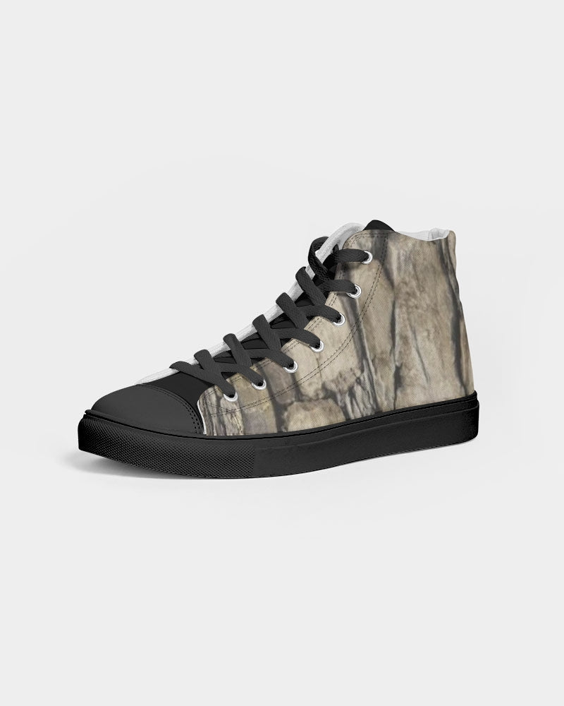 Stone black Men's Hightop Canvas Shoe - Black