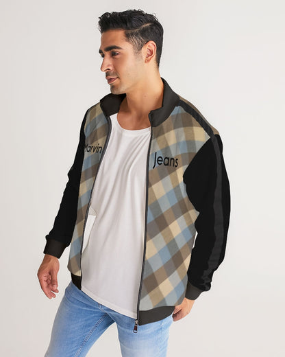 @plaids MJ black  Men's All-Over Print Stripe Sleeve Track Jacket