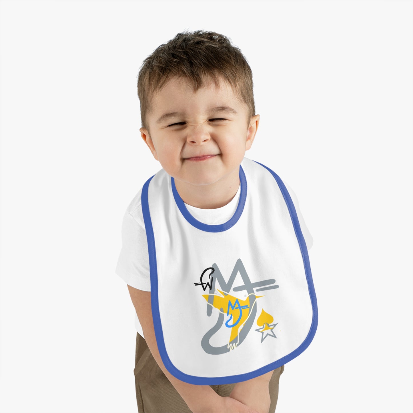 Yellow baby Stylish Baby Bib with Contrast Trim - Perfect for Gifting, Baby Showers, and Daily Use, Modern Design, Mess-Free Eating, Toddler Accessories