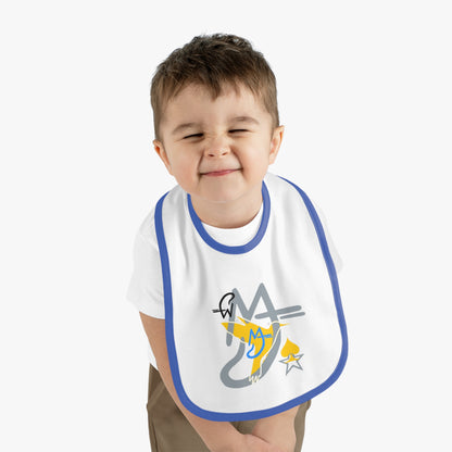 Yellow baby Stylish Baby Bib with Contrast Trim - Perfect for Gifting, Baby Showers, and Daily Use, Modern Design, Mess-Free Eating, Toddler Accessories