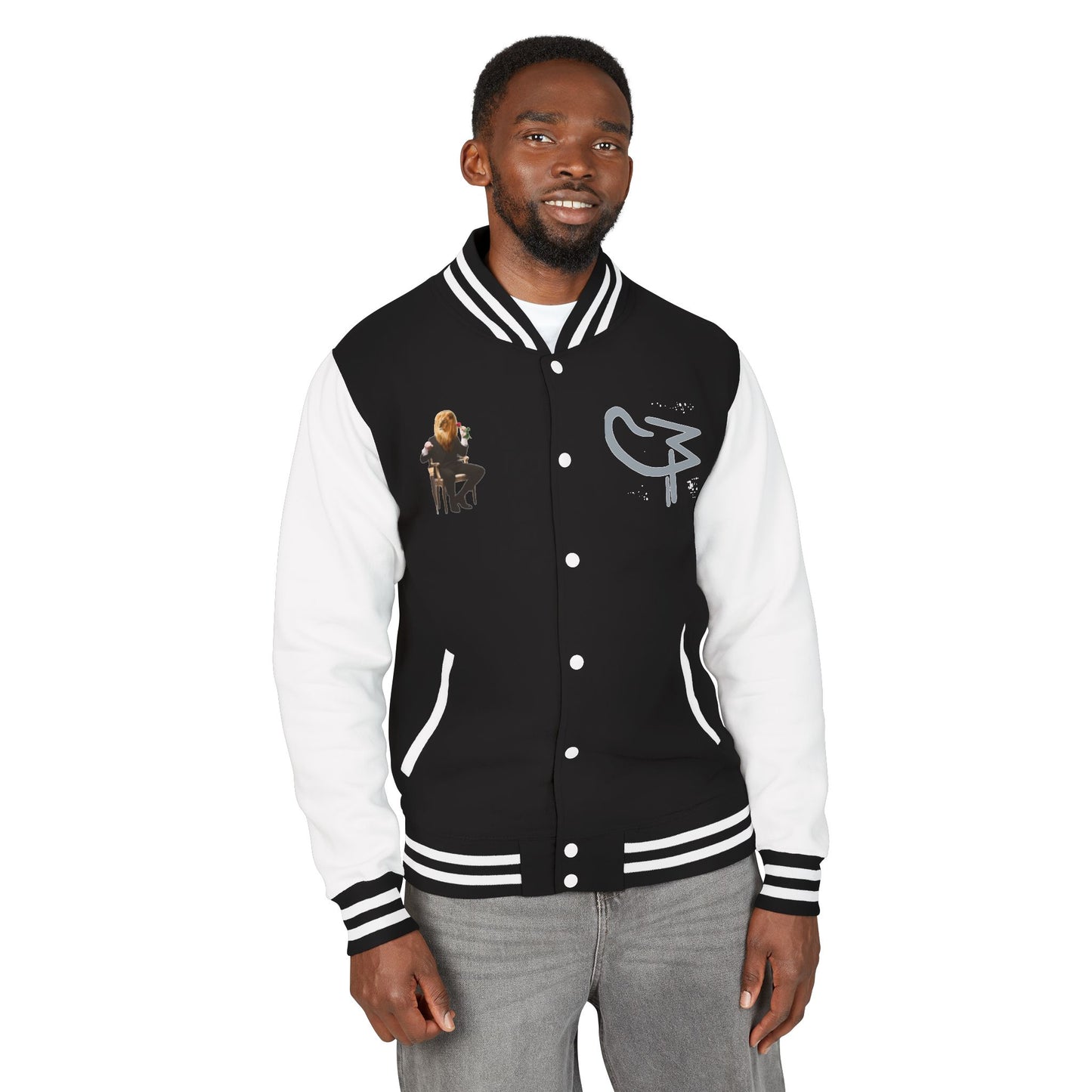 MJ Grey Unisex Heavyweight Letterman Jacket with Graphic Design, Cool College Style, Trendy Outerwear for All Seasons, Perfect Gift for Teens [...]