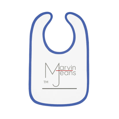 Marvin Jeans Stylish Baby Bib, Cute Contrast Trim Bib, Personalized Baby Shower Gift, Functional Feeding Bib, Unique Baby Fashion Accessory