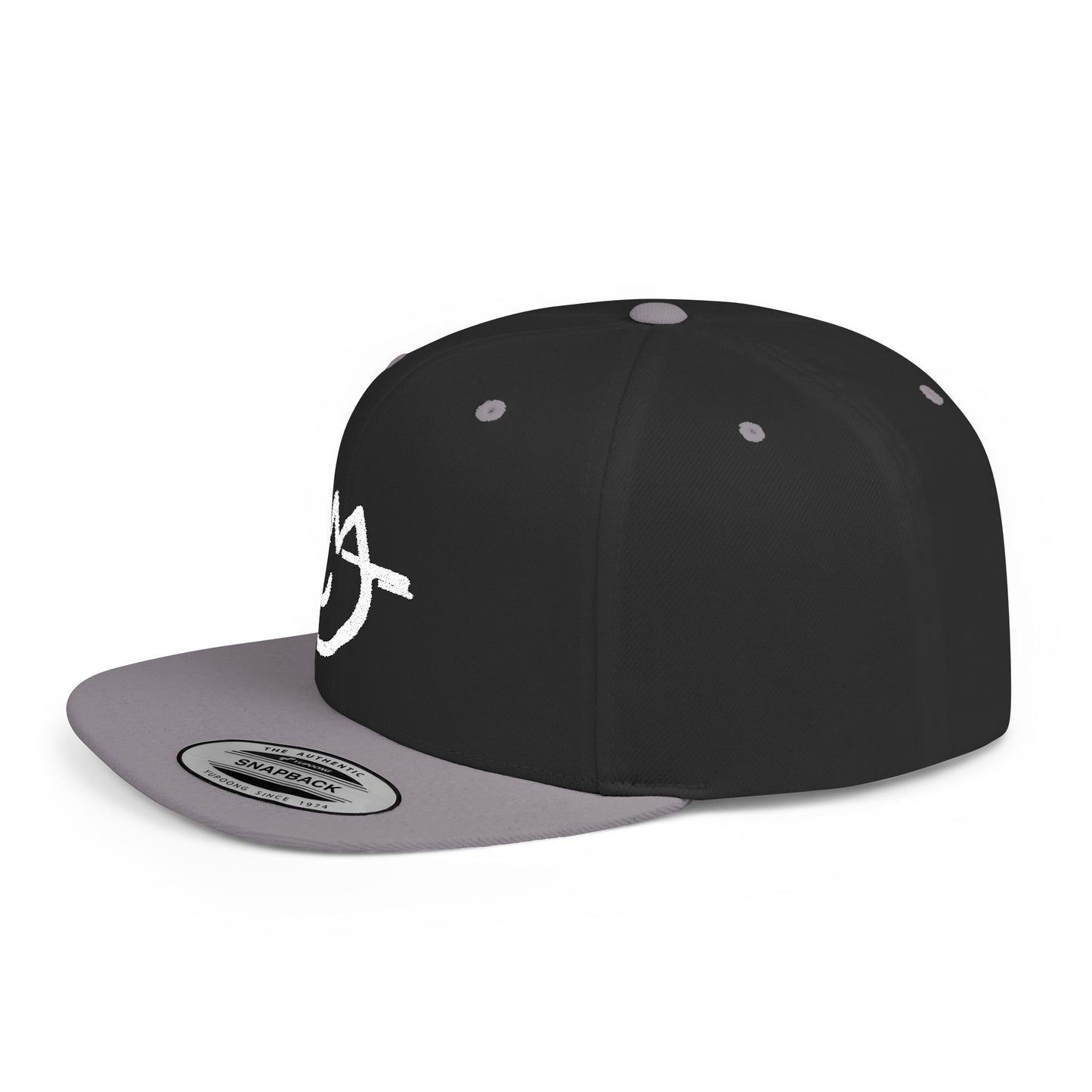 MJ white Stylish Flat Bill Snapback Hat for Everyday Wear, Embroidered Cap, Streetwear Accessory, Gift for Him/Her, Trendy Headwear