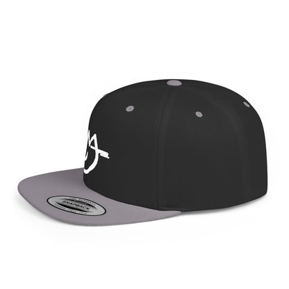 MJ white Stylish Flat Bill Snapback Hat for Everyday Wear, Embroidered Cap, Streetwear Accessory, Gift for Him/Her, Trendy Headwear