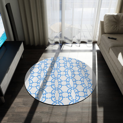 MJ Deluxe White Round Rug