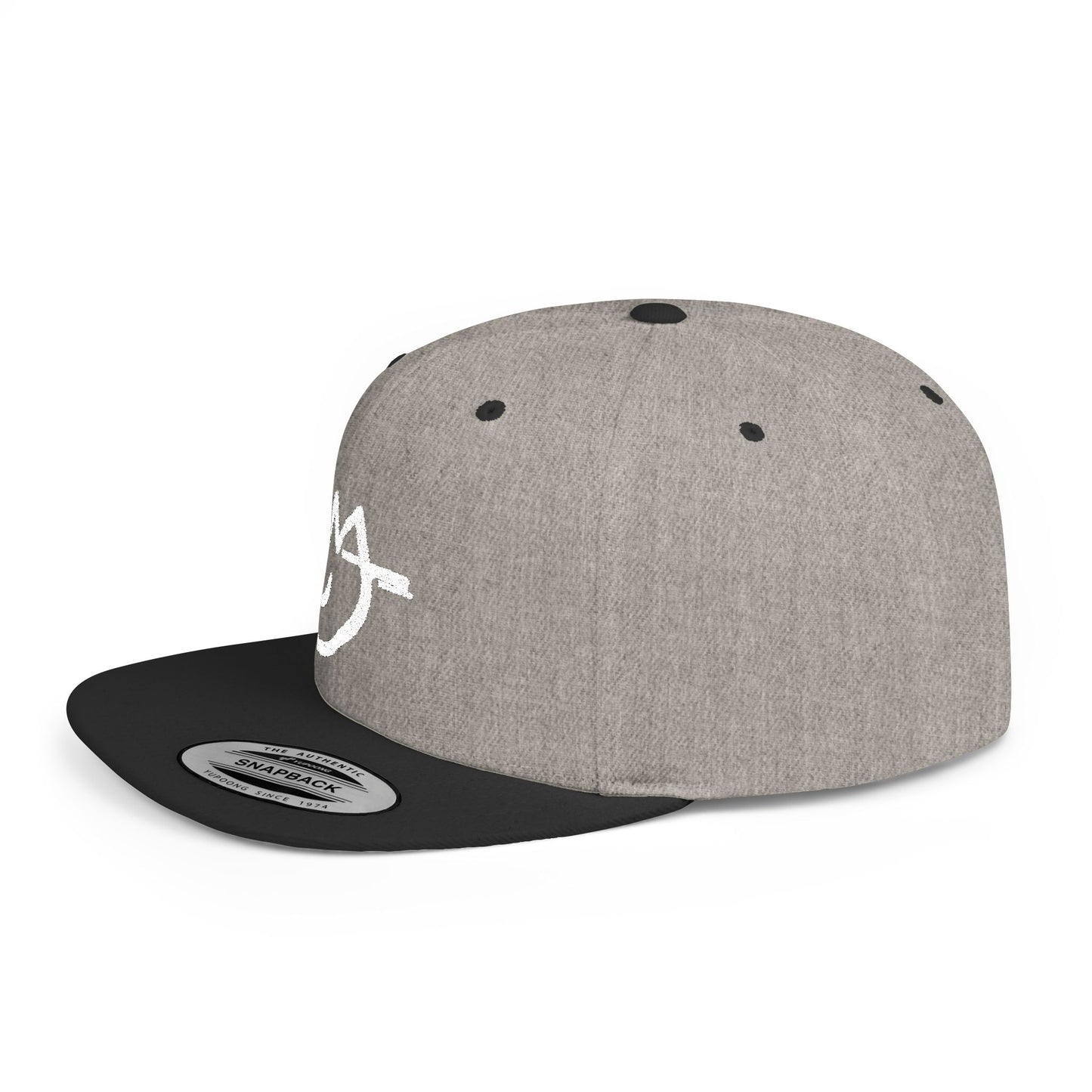 MJ white Stylish Flat Bill Snapback Hat for Everyday Wear, Embroidered Cap, Streetwear Accessory, Gift for Him/Her, Trendy Headwear