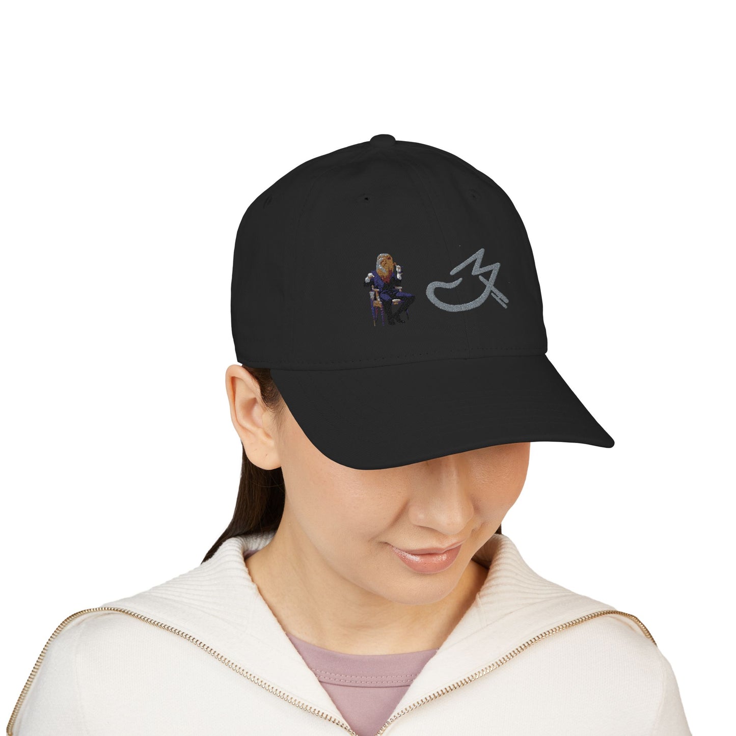 MJ Grey Organic Embroidered Baseball Cap - Stylish Accessories for Outdoors, Gift for Sports Lovers, Custom Hat, Fashion Statement, Trendy Headwear