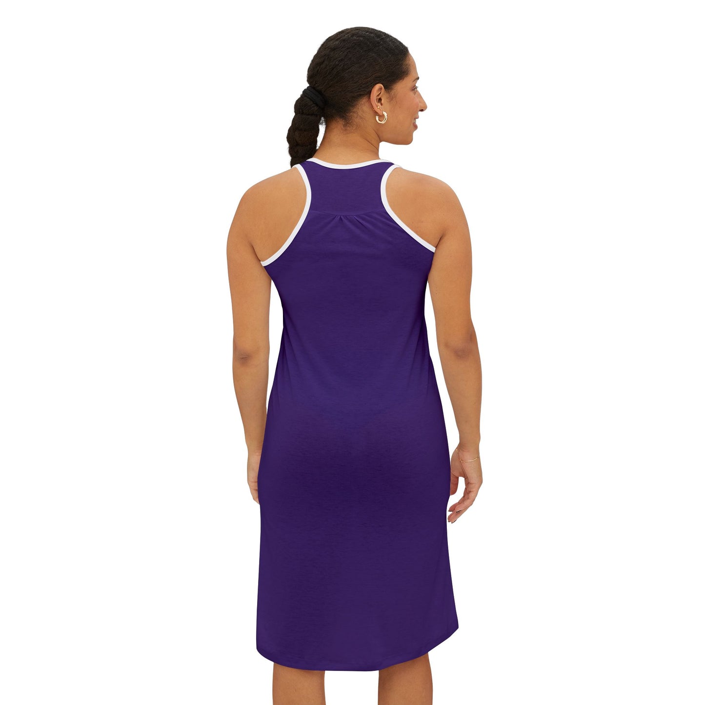 Purple Women's Racerback Dress - Casual Summer Wear, Vacation Outfit, Beach Dress, Fitness Apparel, Gift Idea