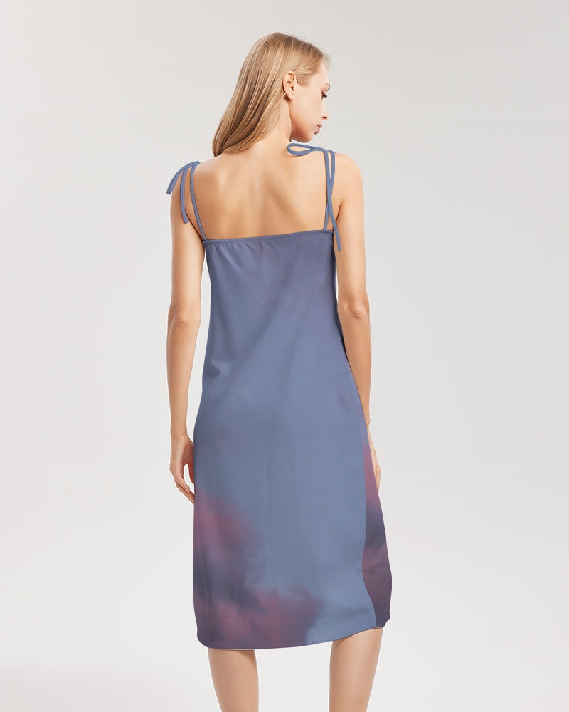 Sky bright Women's All-Over Print Tie Strap Split Dress
