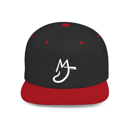MJ white Stylish Flat Bill Snapback Hat for Everyday Wear, Embroidered Cap, Streetwear Accessory, Gift for Him/Her, Trendy Headwear
