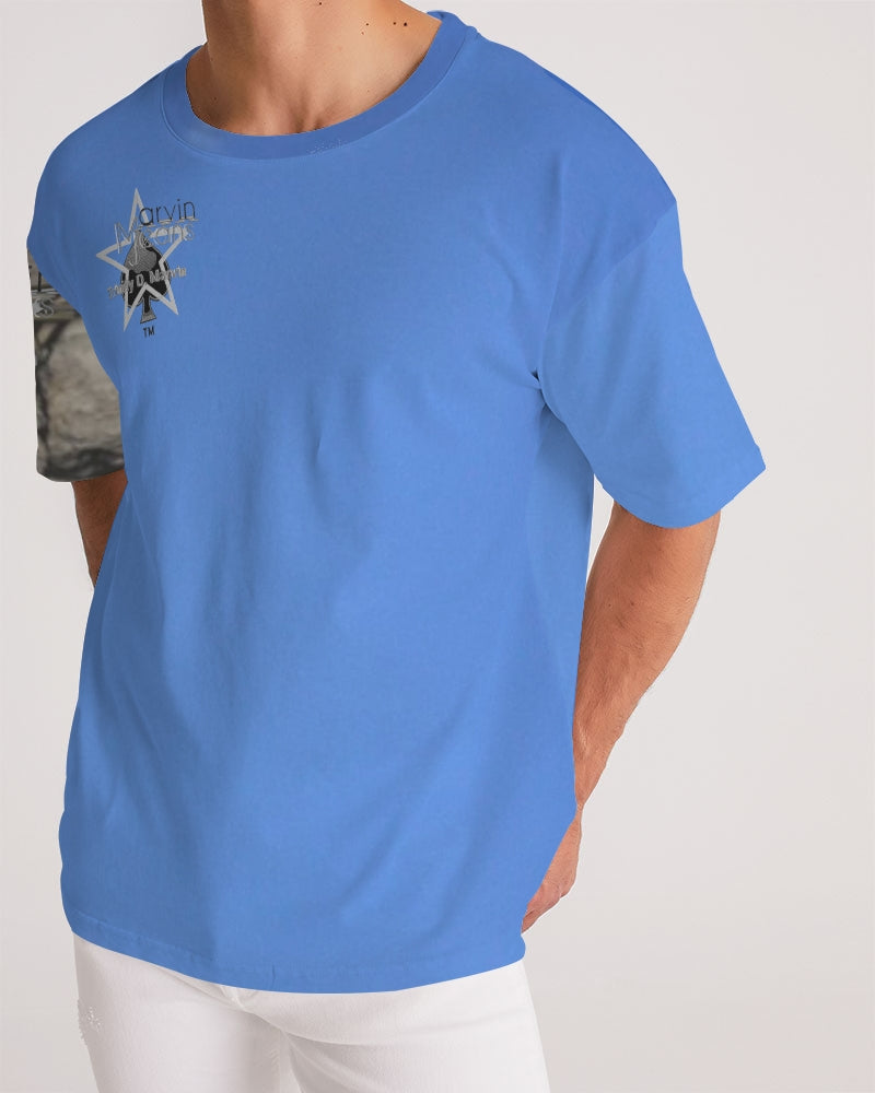Kingly Blue  Men's All-Over Print Premium Heavyweight Tee