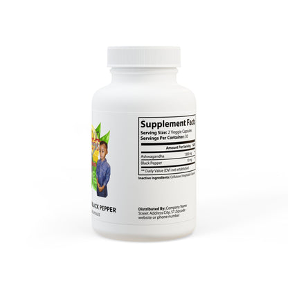 Lemon Lime Ashwagandha and Black Pepper Supplement (60 capsules)