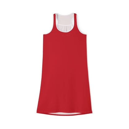 Summer Nights Dark Red Women's Racerback Summer Dress - Sporty, Casual Chic for Beach, BBQ, Travel, or Everyday Wear, Perfect for Gifts and Vacations