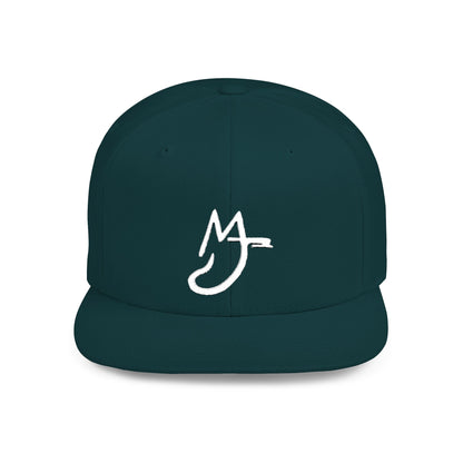MJ white Stylish Flat Bill Snapback Hat for Everyday Wear, Embroidered Cap, Streetwear Accessory, Gift for Him/Her, Trendy Headwear