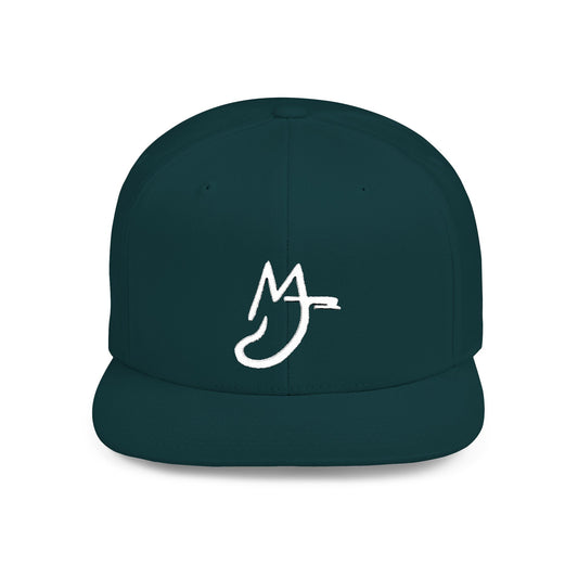 MJ white Stylish Flat Bill Snapback Hat for Everyday Wear, Embroidered Cap, Streetwear Accessory, Gift for Him/Her, Trendy Headwear