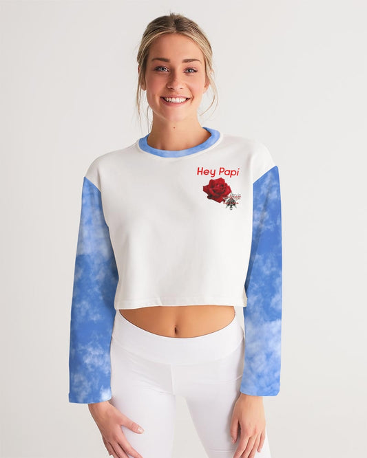 Hey Papi BY MARVIN JEANS Women's All-Over Print Cropped Sweatshirt