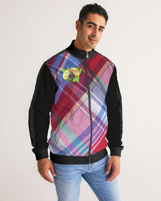 Plaids and Trinity D Marvin Men's All-Over Print Stripe Sleeve Track Jacket