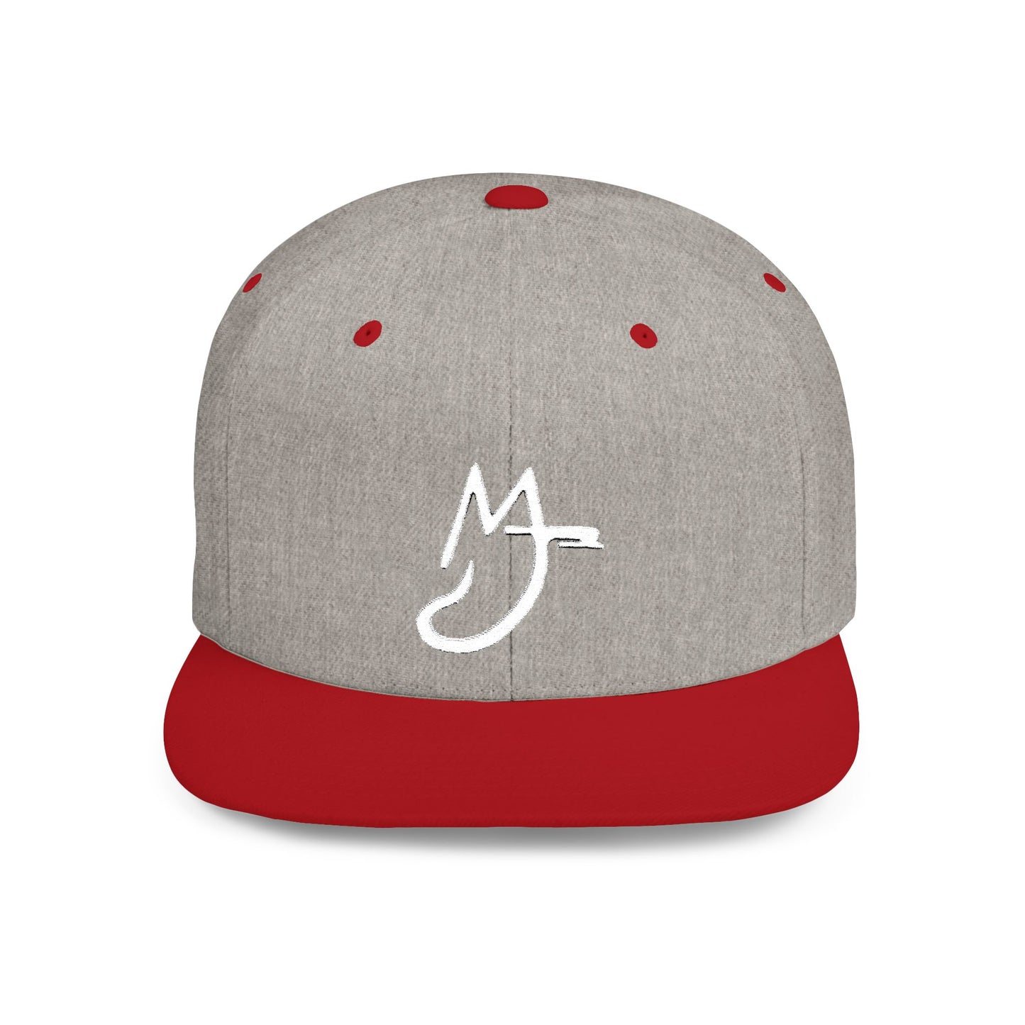 MJ white Stylish Flat Bill Snapback Hat for Everyday Wear, Embroidered Cap, Streetwear Accessory, Gift for Him/Her, Trendy Headwear