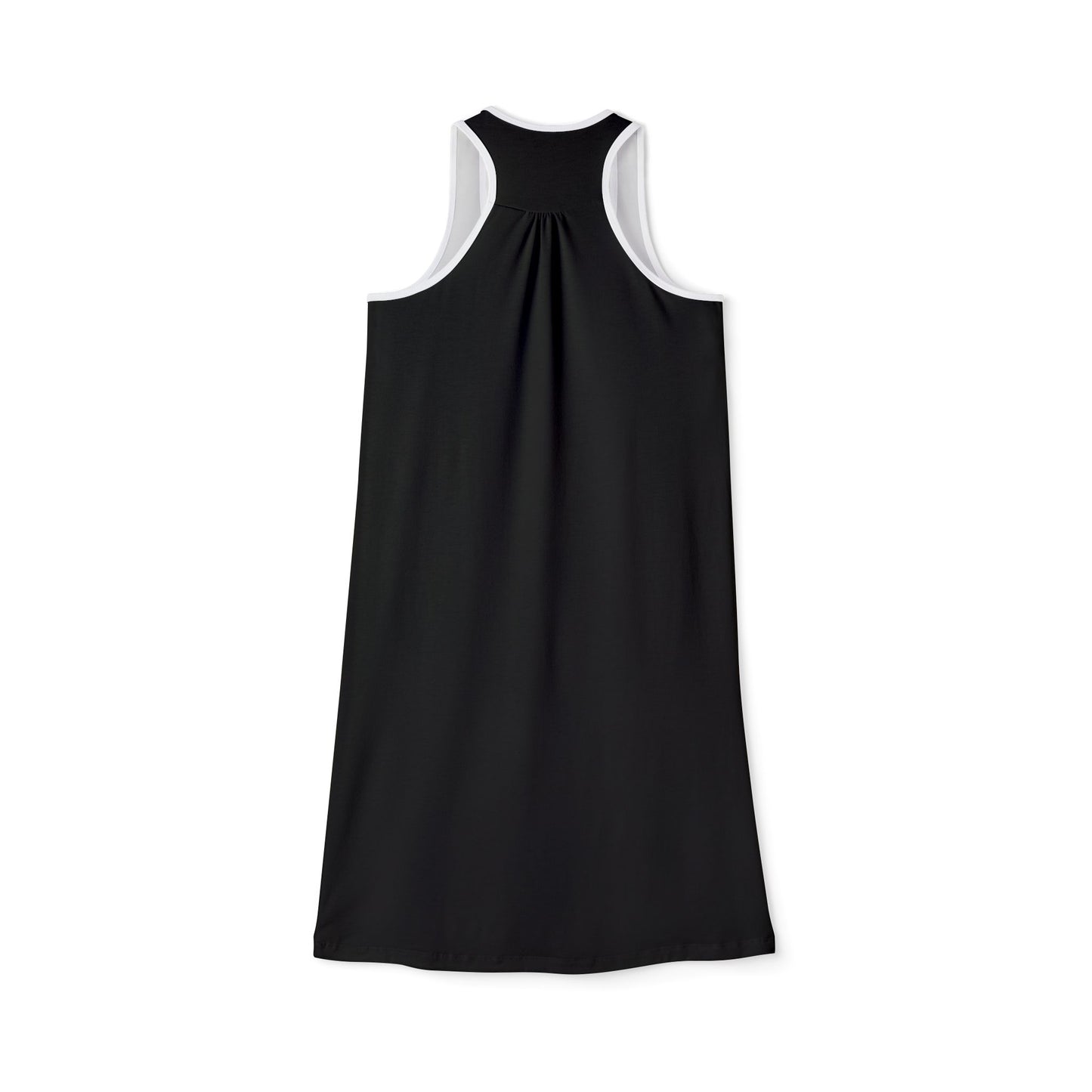 All Black Chic Women's Racerback Dress, Summer Fashion, Casual Wear, Beach Cover-Up, Everyday Dress