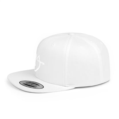 MJ white Stylish Flat Bill Snapback Hat for Everyday Wear, Embroidered Cap, Streetwear Accessory, Gift for Him/Her, Trendy Headwear