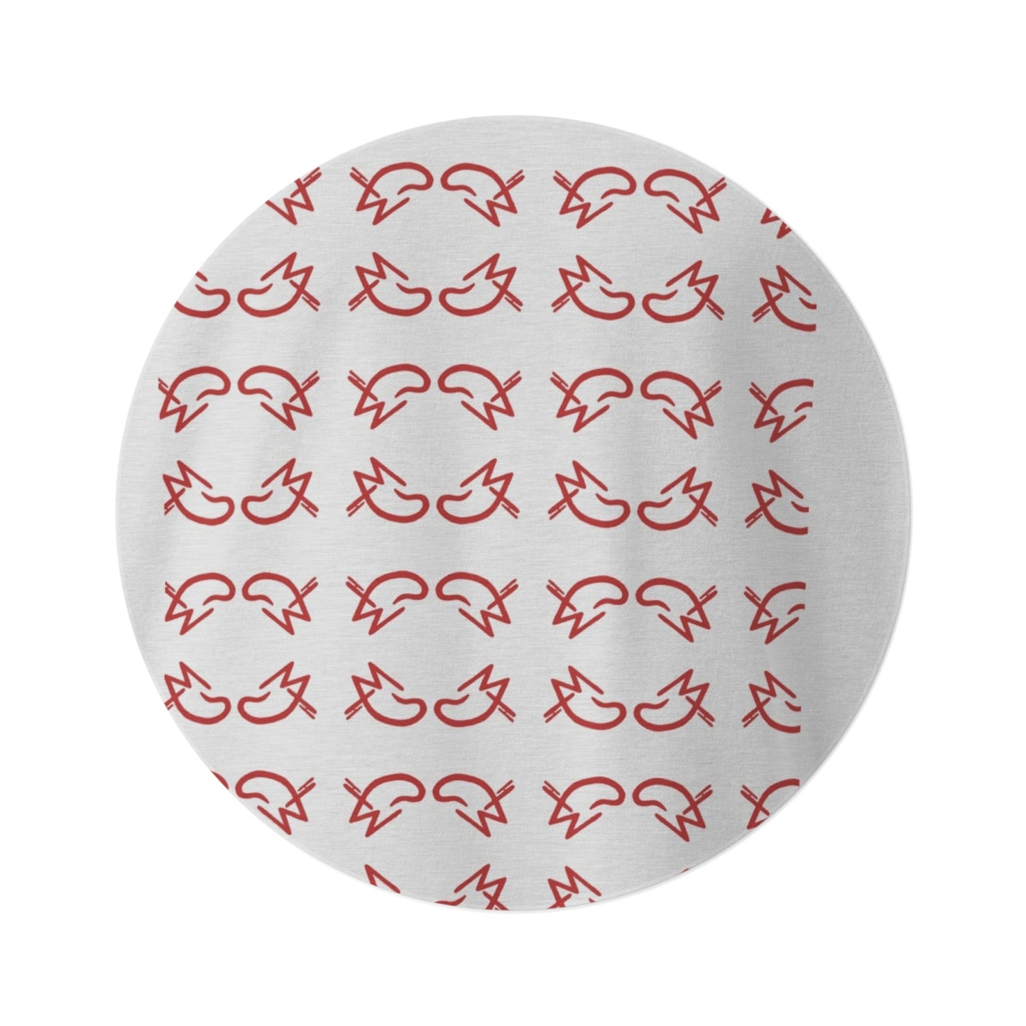 MJ Red & White Round Rug
