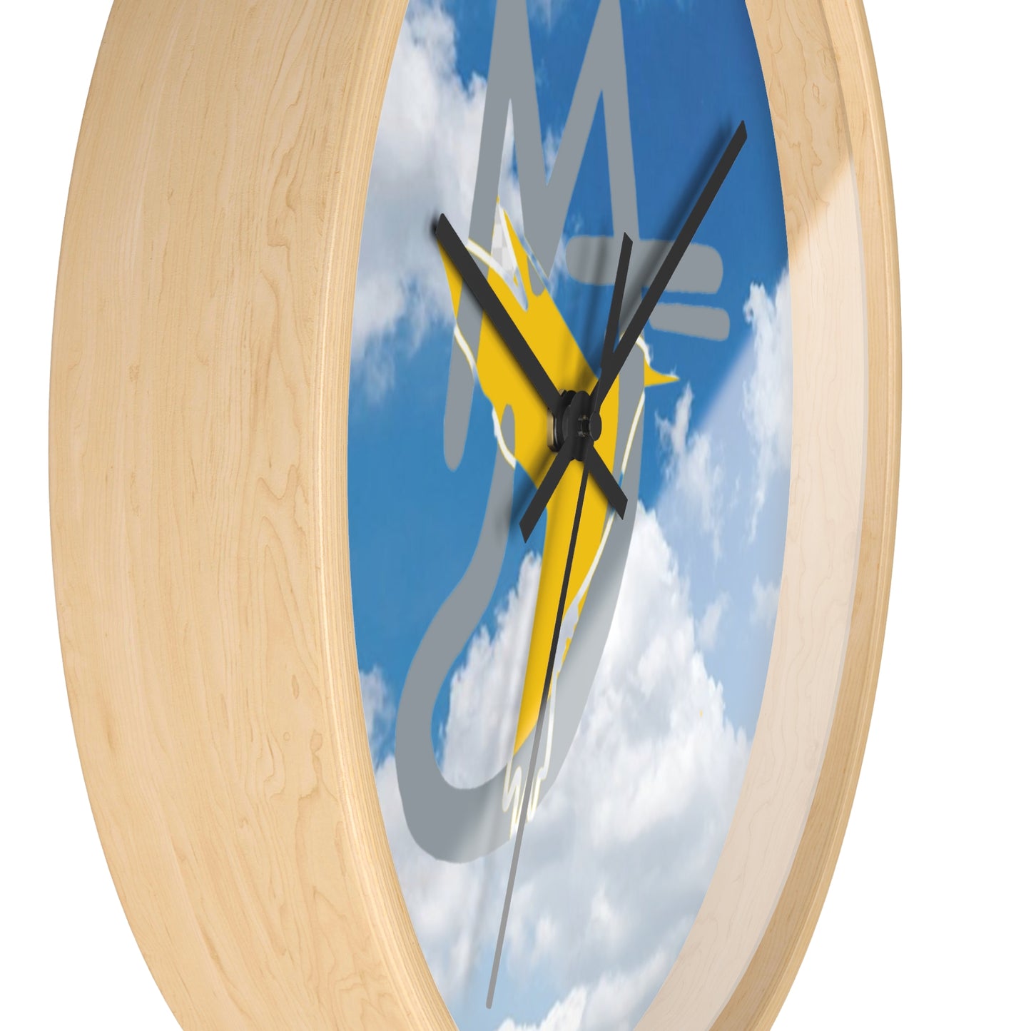Skydive Yellow Baby 3 Wall Clock