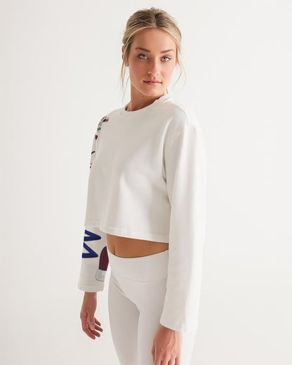 Logo's  Women's All-Over Print Cropped Sweatshirt