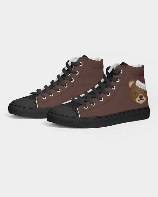 Bear cap Men's Hightop Canvas Shoe - Black