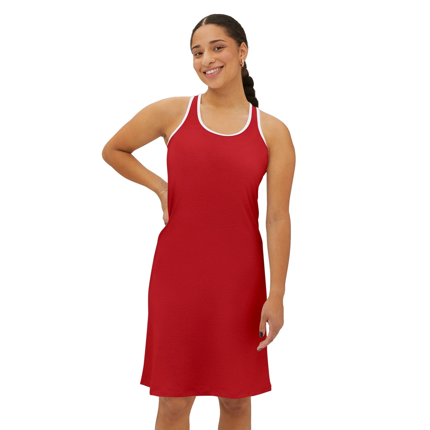 Summer Nights Dark Red Women's Racerback Summer Dress - Sporty, Casual Chic for Beach, BBQ, Travel, or Everyday Wear, Perfect for Gifts and Vacations