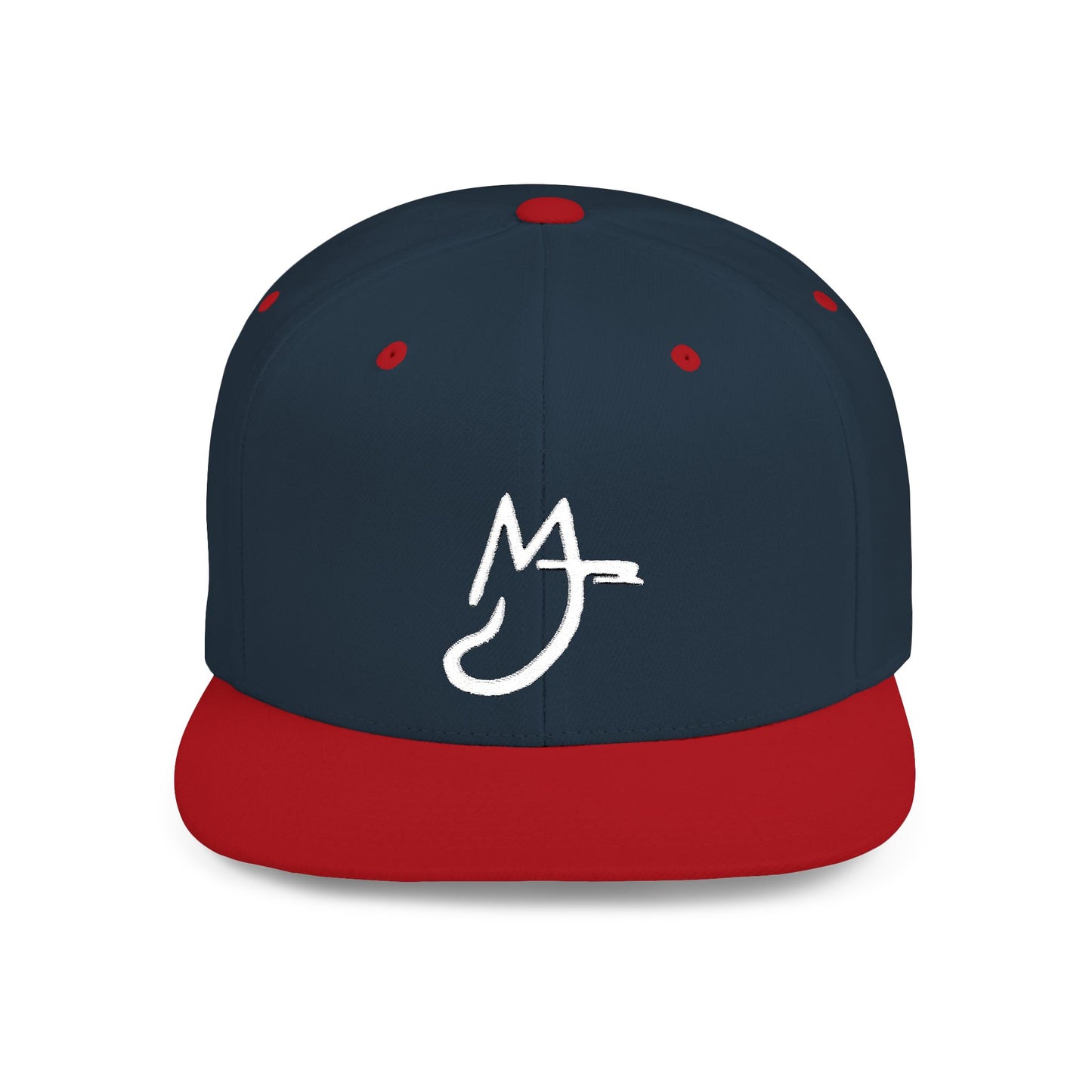 MJ white Stylish Flat Bill Snapback Hat for Everyday Wear, Embroidered Cap, Streetwear Accessory, Gift for Him/Her, Trendy Headwear