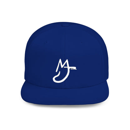 MJ white Stylish Flat Bill Snapback Hat for Everyday Wear, Embroidered Cap, Streetwear Accessory, Gift for Him/Her, Trendy Headwear