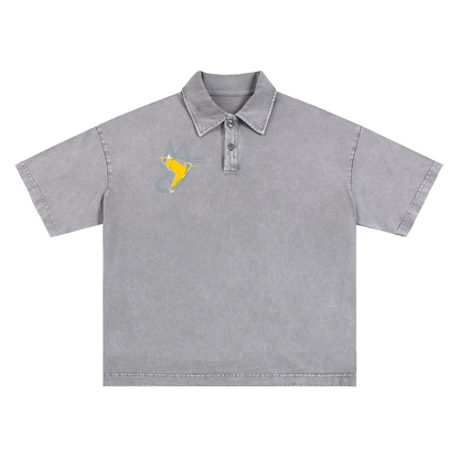 Heavyweight Snow-Washed Polo T-Shirt